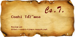 Csehi Tímea névjegykártya